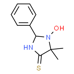 ChemSpider 2D Image | 1-Hydroxy-5,5-dimethyl-2-phenyl-4-imidazolidinethione | C11H14N2OS