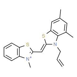 ChemSpider 2D Image | 2-[(Z)-(3-Allyl-4,6-dimethyl-1,3-benzothiazol-2(3H)-ylidene)methyl]-3-methyl-1,3-benzothiazol-3-ium | C21H21N2S2