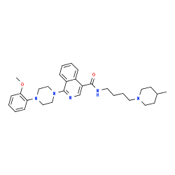 ChemSpider 2D Image | 1-[4-(2-Methoxyphenyl)-1-piperazinyl]-N-[4-(4-methyl-1-piperidinyl)butyl]-4-isoquinolinecarboxamide | C31H41N5O2