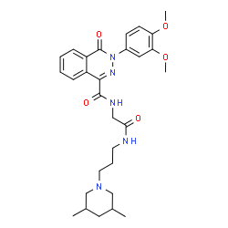 ChemSpider 2D Image | 3-(3,4-Dimethoxyphenyl)-N-(2-{[3-(3,5-dimethyl-1-piperidinyl)propyl]amino}-2-oxoethyl)-4-oxo-3,4-dihydro-1-phthalazinecarboxamide | C29H37N5O5