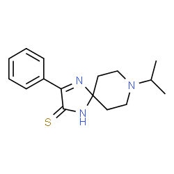 ChemSpider 2D Image | 8-Isopropyl-3-phenyl-1,4,8-triazaspiro[4.5]dec-3-ene-2-thione | C16H21N3S