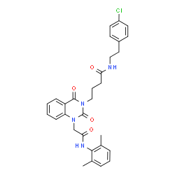 ChemSpider 2D Image | N-[2-(4-Chlorophenyl)ethyl]-4-[1-{2-[(2,6-dimethylphenyl)amino]-2-oxoethyl}-2,4-dioxo-1,4-dihydro-3(2H)-quinazolinyl]butanamide | C30H31ClN4O4