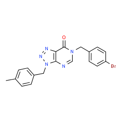 ChemSpider 2D Image | 6-(4-Bromobenzyl)-3-(4-methylbenzyl)-3,6-dihydro-7H-[1,2,3]triazolo[4,5-d]pyrimidin-7-one | C19H16BrN5O