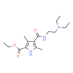 ChemSpider 2D Image | Ethyl 4-{[2-(diethylamino)ethyl]carbamoyl}-3,5-dimethyl-1H-pyrrole-2-carboxylate | C16H27N3O3