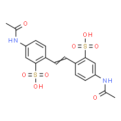 ChemSpider 2D Image | 2,2'-(1,2-Ethenediyl)bis(5-acetamidobenzenesulfonic acid) | C18H18N2O8S2