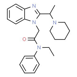 ChemSpider 2D Image | N-Ethyl-N-phenyl-2-{2-[1-(1-piperidinyl)ethyl]-1H-benzimidazol-1-yl}acetamide | C24H30N4O