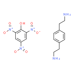 ChemSpider 2D Image | 2,4,6-Trinitrophenol - 2,2'-(1,4-phenylene)diethanamine (1:1) | C16H19N5O7