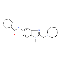 ChemSpider 2D Image | N-[2-(1-Azepanylmethyl)-1-methyl-1H-benzimidazol-5-yl]cyclohexanecarboxamide | C22H32N4O