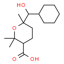 ChemSpider 2D Image | 6-[Cyclohexyl(hydroxy)methyl]-2,2,6-trimethyltetrahydro-2H-pyran-3-carboxylic acid | C16H28O4