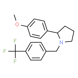 ChemSpider 2D Image | 2-(4-Methoxyphenyl)-1-[4-(trifluoromethyl)benzyl]pyrrolidine | C19H20F3NO