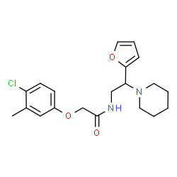 ChemSpider 2D Image | 2-(4-Chloro-3-methylphenoxy)-N-[2-(2-furyl)-2-(1-piperidinyl)ethyl]acetamide | C20H25ClN2O3