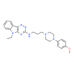 ChemSpider 2D Image | 5-Ethyl-N-{3-[4-(4-methoxyphenyl)-1-piperazinyl]propyl}-5H-[1,2,4]triazino[5,6-b]indol-3-amine | C25H31N7O