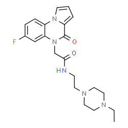 ChemSpider 2D Image | N-[2-(4-Ethyl-1-piperazinyl)ethyl]-2-(7-fluoro-4-oxopyrrolo[1,2-a]quinoxalin-5(4H)-yl)acetamide | C21H26FN5O2
