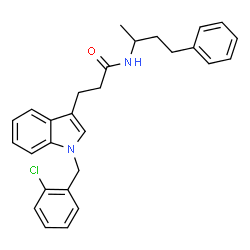 ChemSpider 2D Image | 3-[1-(2-Chlorobenzyl)-1H-indol-3-yl]-N-(4-phenyl-2-butanyl)propanamide | C28H29ClN2O
