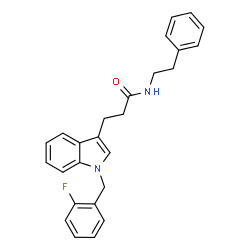 ChemSpider 2D Image | 3-[1-(2-Fluorobenzyl)-1H-indol-3-yl]-N-(2-phenylethyl)propanamide | C26H25FN2O