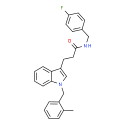 ChemSpider 2D Image | N-(4-Fluorobenzyl)-3-[1-(2-methylbenzyl)-1H-indol-3-yl]propanamide | C26H25FN2O