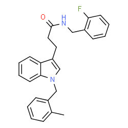 ChemSpider 2D Image | N-(2-Fluorobenzyl)-3-[1-(2-methylbenzyl)-1H-indol-3-yl]propanamide | C26H25FN2O