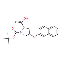 ChemSpider 2D Image | (4S)-1-(tert-Butoxycarbonyl)-4-(2-naphthyloxy)-L-proline | C20H23NO5
