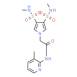 ChemSpider 2D Image | 2-[3,4-Bis(methylsulfamoyl)-1H-pyrrol-1-yl]-N-(3-methyl-2-pyridinyl)acetamide | C14H19N5O5S2