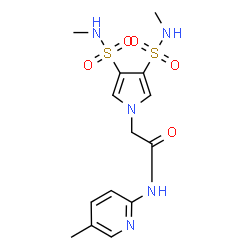 ChemSpider 2D Image | 2-[3,4-Bis(methylsulfamoyl)-1H-pyrrol-1-yl]-N-(5-methyl-2-pyridinyl)acetamide | C14H19N5O5S2