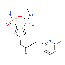 ChemSpider 2D Image | 2-[3,4-Bis(methylsulfamoyl)-1H-pyrrol-1-yl]-N-(6-methyl-2-pyridinyl)acetamide | C14H19N5O5S2