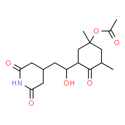 ChemSpider 2D Image | 3-(2-(5-Acetoxy-3,5-dimethyl-2-oxocyclohexyl)-2-hydroxyethyl)glutarimide | C17H25NO6