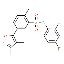 ChemSpider 2D Image | N-(2-Chloro-4-fluorophenyl)-5-(3,4-dimethyl-1,2-oxazol-5-yl)-2-methylbenzenesulfonamide | C18H16ClFN2O3S