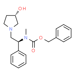 ChemSpider 2D Image | Benzyl {(1S)-2-[(3S)-3-hydroxy-1-pyrrolidinyl]-1-phenylethyl}methylcarbamate | C21H26N2O3