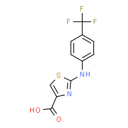 ChemSpider 2D Image | 2-{[4-(Trifluoromethyl)phenyl]amino}-1,3-thiazole-4-carboxylic acid | C11H7F3N2O2S