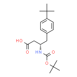 ChemSpider 2D Image | (3S)-3-({[(2-Methyl-2-propanyl)oxy]carbonyl}amino)-4-[4-(2-methyl-2-propanyl)phenyl]butanoic acid | C19H29NO4