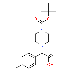 ChemSpider 2D Image | 2-(4-(tert-Butoxycarbonyl)piperazin-1-yl)-2-(p-tolyl)acetic acid | C18H26N2O4