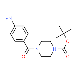 ChemSpider 2D Image | tert-butyl 4-(4-aminobenzoyl)-1-piperazinecarboxylate | C16H23N3O3