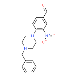 ChemSpider 2D Image | 4-(4-Benzyl-1-piperazinyl)-3-nitrobenzaldehyde | C18H19N3O3