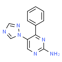 ChemSpider 2D Image | 4-Phenyl-5-(1H-1,2,4-triazol-1-yl)-2-pyrimidinamine | C12H10N6