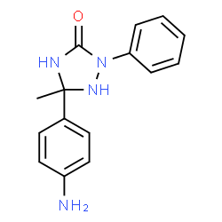 ChemSpider 2D Image | 5-(4-Aminophenyl)-5-methyl-2-phenyl-1,2,4-triazolidin-3-one | C15H16N4O