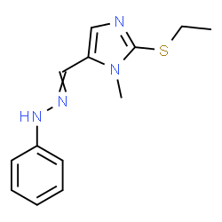 ChemSpider 2D Image | 2-(Ethylsulfanyl)-1-methyl-5-[(phenylhydrazono)methyl]-1H-imidazole | C13H16N4S