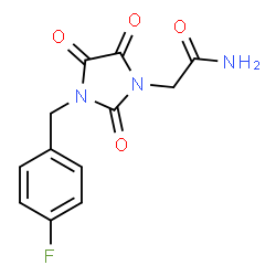 ChemSpider 2D Image | 2-[3-(4-Fluorobenzyl)-2,4,5-trioxo-1-imidazolidinyl]acetamide | C12H10FN3O4