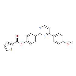 ChemSpider 2D Image | 4-[4-(4-Methoxyphenyl)-2-pyrimidinyl]phenyl 2-thiophenecarboxylate | C22H16N2O3S