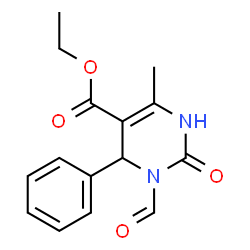 ChemSpider 2D Image | Ethyl 3-formyl-6-methyl-2-oxo-4-phenyl-1,2,3,4-tetrahydro-5-pyrimidinecarboxylate | C15H16N2O4