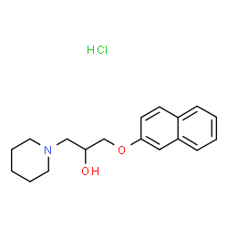 ChemSpider 2D Image | 1-(2-Naphthyloxy)-3-(1-piperidinyl)-2-propanol hydrochloride (1:1) | C18H24ClNO2