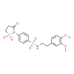 ChemSpider 2D Image | N-[2-(3,4-Dimethoxyphenyl)ethyl]-4-(1,1-dioxido-3-oxo-1,2-thiazolidin-2-yl)benzenesulfonamide | C19H22N2O7S2