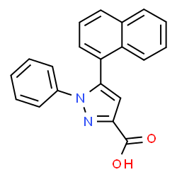 ChemSpider 2D Image | 5-(1-Naphthyl)-1-phenyl-1H-pyrazole-3-carboxylic acid | C20H14N2O2