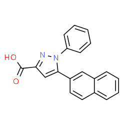 ChemSpider 2D Image | 5-(2-Naphthyl)-1-phenyl-1H-pyrazole-3-carboxylic acid | C20H14N2O2