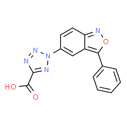ChemSpider 2D Image | 2-(3-Phenyl-2,1-benzoxazol-5-yl)-2H-tetrazole-5-carboxylic acid | C15H9N5O3