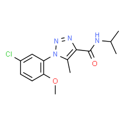 ChemSpider 2D Image | 1-(5-Chloro-2-methoxyphenyl)-N-isopropyl-5-methyl-1H-1,2,3-triazole-4-carboxamide | C14H17ClN4O2