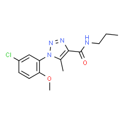 ChemSpider 2D Image | 1-(5-Chloro-2-methoxyphenyl)-5-methyl-N-propyl-1H-1,2,3-triazole-4-carboxamide | C14H17ClN4O2