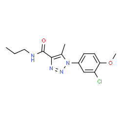 ChemSpider 2D Image | 1-(3-Chloro-4-methoxyphenyl)-5-methyl-N-propyl-1H-1,2,3-triazole-4-carboxamide | C14H17ClN4O2