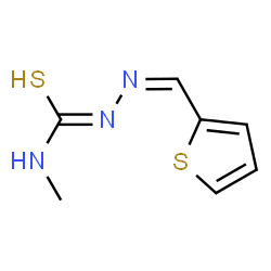 ChemSpider 2D Image | (2Z)-N-Methyl-2-(2-thienylmethylene)hydrazinecarbothioamide | C7H9N3S2