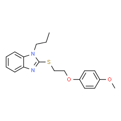 ChemSpider 2D Image | 2-{[2-(4-Methoxyphenoxy)ethyl]sulfanyl}-1-propyl-1H-benzimidazole | C19H22N2O2S