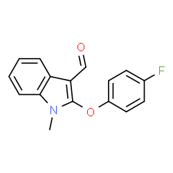 ChemSpider 2D Image | 2-(4-Fluorophenoxy)-1-methyl-1H-indole-3-carbaldehyde | C16H12FNO2